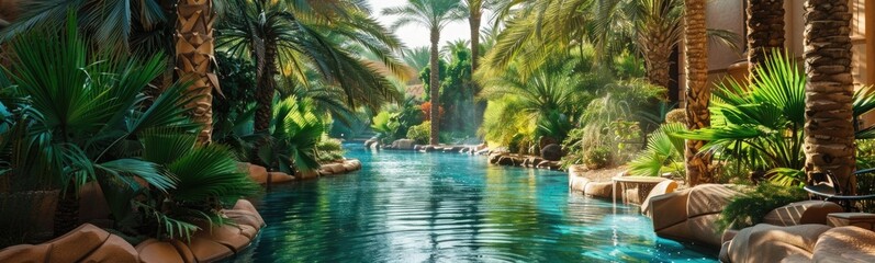 Oasis providing a lush and green refuge in the midst of the desert
