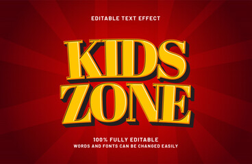 kids zone editable text effect in game and hero text style