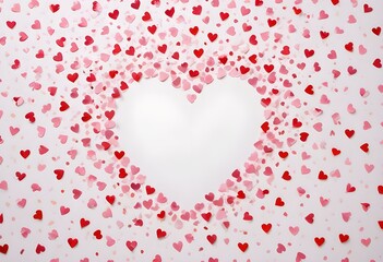 frame pink heart with white background