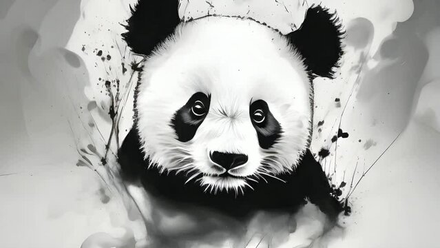 Cute panda bear, cartoon, illustration, funny animals and wildlife, isolated on white background