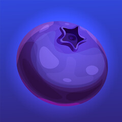 Blueberry clipart. Sweet berry illustration in cartoon style