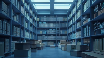 Stacks of paper and documents in overflowing file cabinets as a symbol of overwhelming paperwork