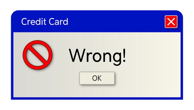 Retro os button with WRONG text. Wrong text on the computer window alert popup. Retro pc interface, vintage web browser alert, old screen vector illustration.