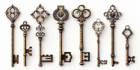 Antique Brass Keys Artwork
