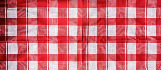 Classic red checkered tablecloth pattern with space for text