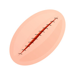 Scar stitches vector isolated on white background.