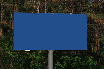 Background for design. Advertising billboard along the road in the city 