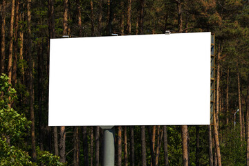 Background for design. Advertising billboard along the road in the city 