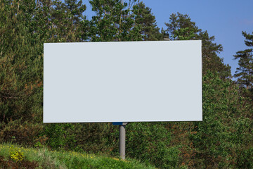 Background for design. Advertising billboard along the road in the city 