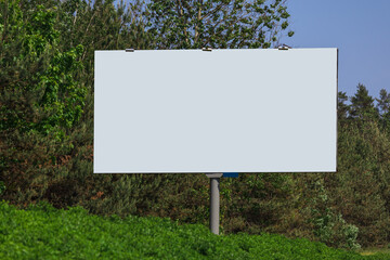 Background for design. Advertising billboard along the road in the city 