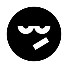 annoyed emoticon black glyph icon