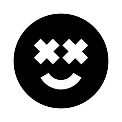 smile dizzy emoticon black glyph icon