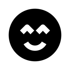 smile beam emoticon black glyph icon