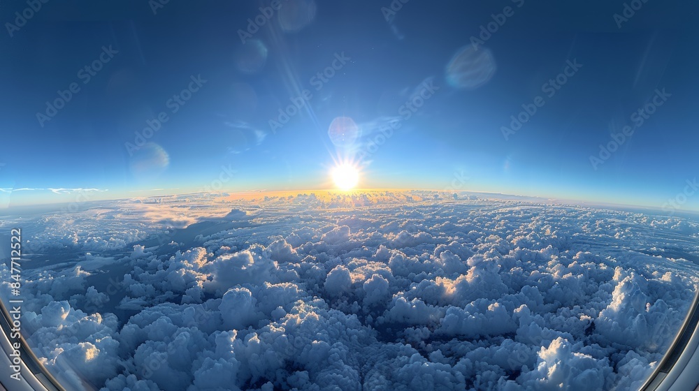 Wall mural beautiful blue clouds wallpaper