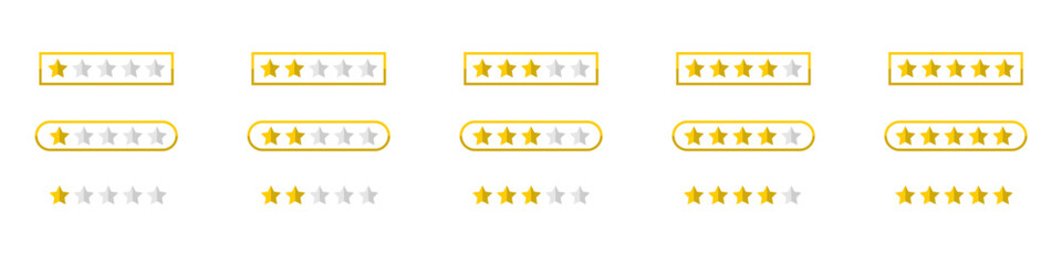 set of rating stars badges, flat design.