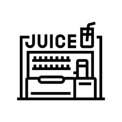 juice bar street food cafe line icon vector. juice bar street food cafe sign. isolated contour symbol black illustration