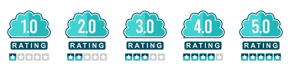 set of rating stars badges, flat design.