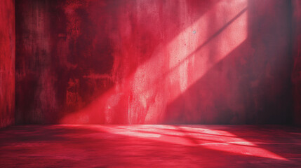 Obraz premium A red room with a wall that is covered in graffiti