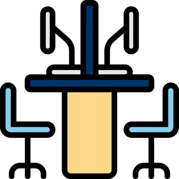 recommend clip art: Cubicle Colored Outline Icon