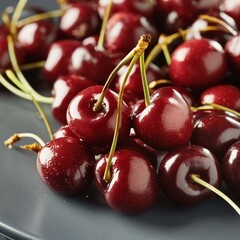 Ripe cherry in closeup,cherry, fruit, food, cherries, red, berry, fresh, sweet, ripe, healthy, isolated, dessert, white, juicy, 