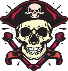 Fototapeta premium pirate skull head vector. fit for tattoo design