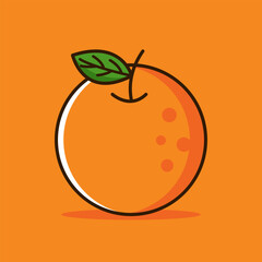 Orange fruit icon vector art illustration