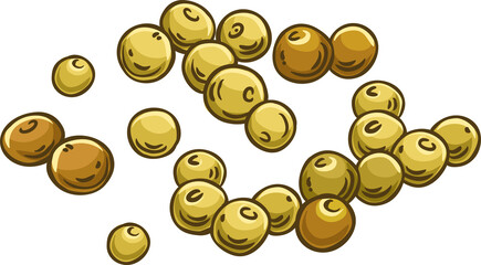 Mustard Seeds Colored Detailed Illustration.