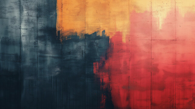 A colorful abstract painting with a black and red background - Powered by Adobe