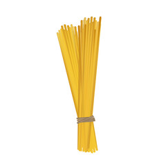 Uncooked, dry spaghetti in various containers | Digital food illustration