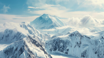 Stunning view of Mount Denali and Alaskan mountain range