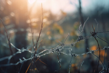 鉄, 鋼, ワイヤー, 有刺鉄線, 壁, 境界, トゲ, iron, steel, wire, barbed wire, wall, boundary, spikes