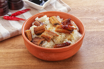 Roasred eel with steamed rice