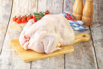 Whole raw chicken for cooking