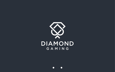 poker with diamonds logo design vector silhouette illustration