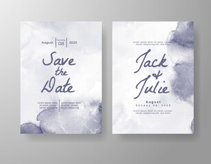 Wedding invitation with abstract watercolor background