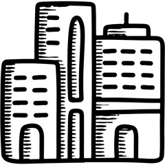 Building Doodle Icon Vector Illustration
