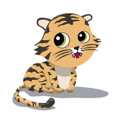 Cute Animal Character in Vector Illustration Tiger Cat
