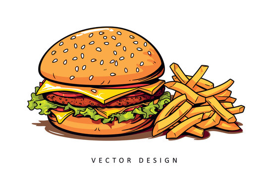 tasty burger fast food vector design illustration