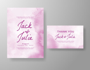 Wedding invitation with abstract watercolor background