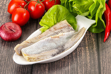 Herring fillet in the oil