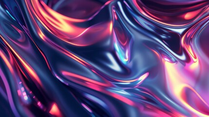 Digital abstract with fluid pink and blue patterns on a dark background, creating a dynamic and vibrant visual