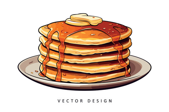 sweet tasty pancakes vector design illustration
