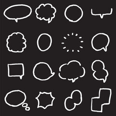 モノトーン　吹き出し　セット