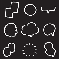 モノトーン　吹き出し　セット