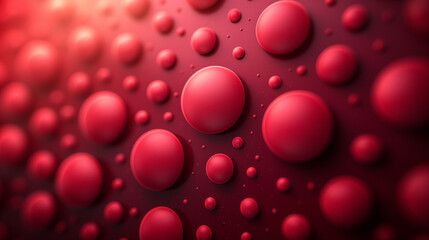 A close up of red spheres with a red background