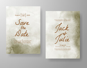 Wedding invitation with abstract watercolor background