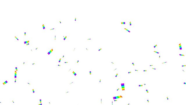 レインボー紙ふぶき（白背景）