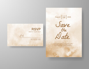 Wedding invitation with abstract watercolor background