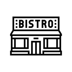 bistro street food cafe line icon vector. bistro street food cafe sign. isolated contour symbol black illustration