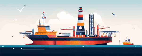 Oil industry Vector flat minimalistic isolated illustration
